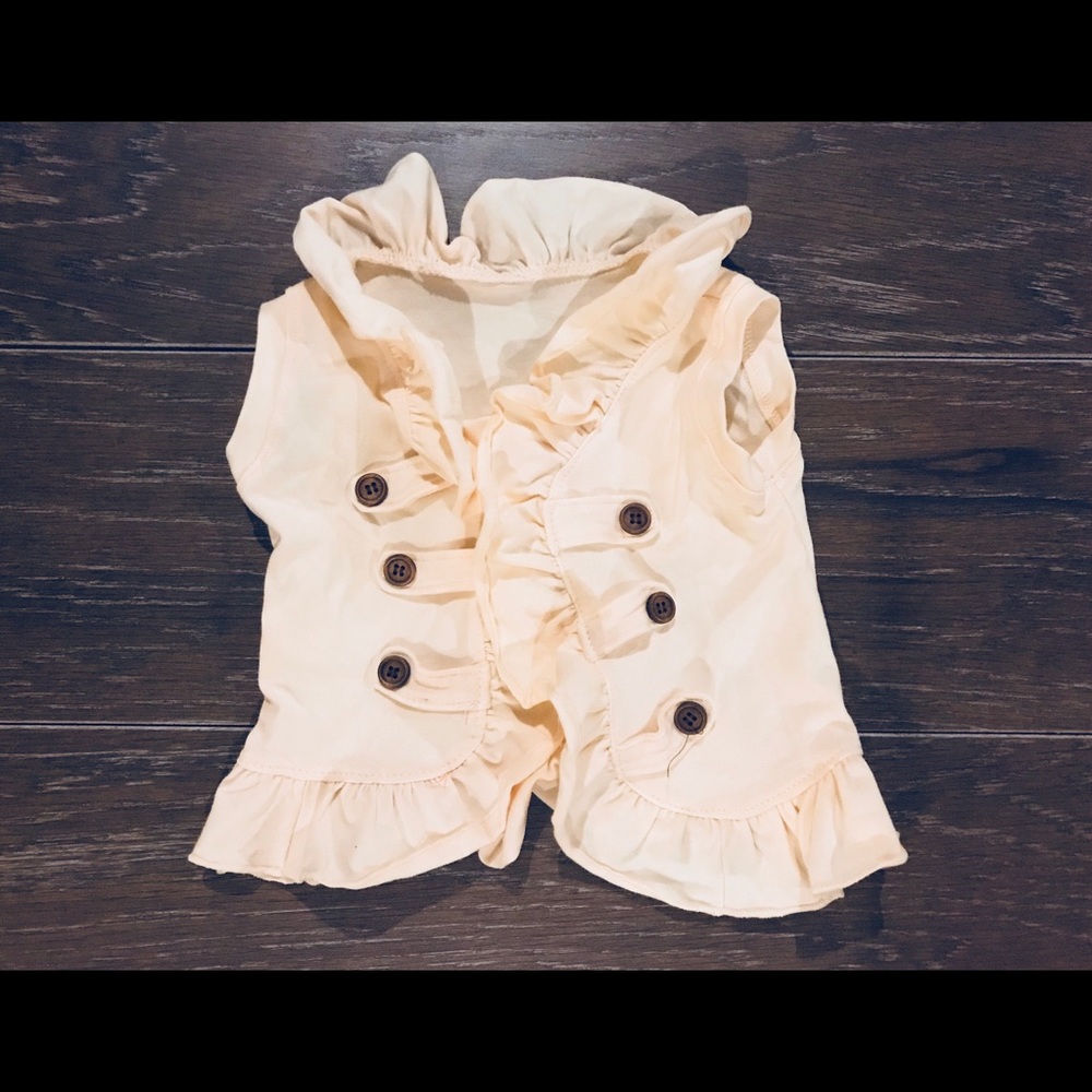 Girls cream ruffle vest 4t